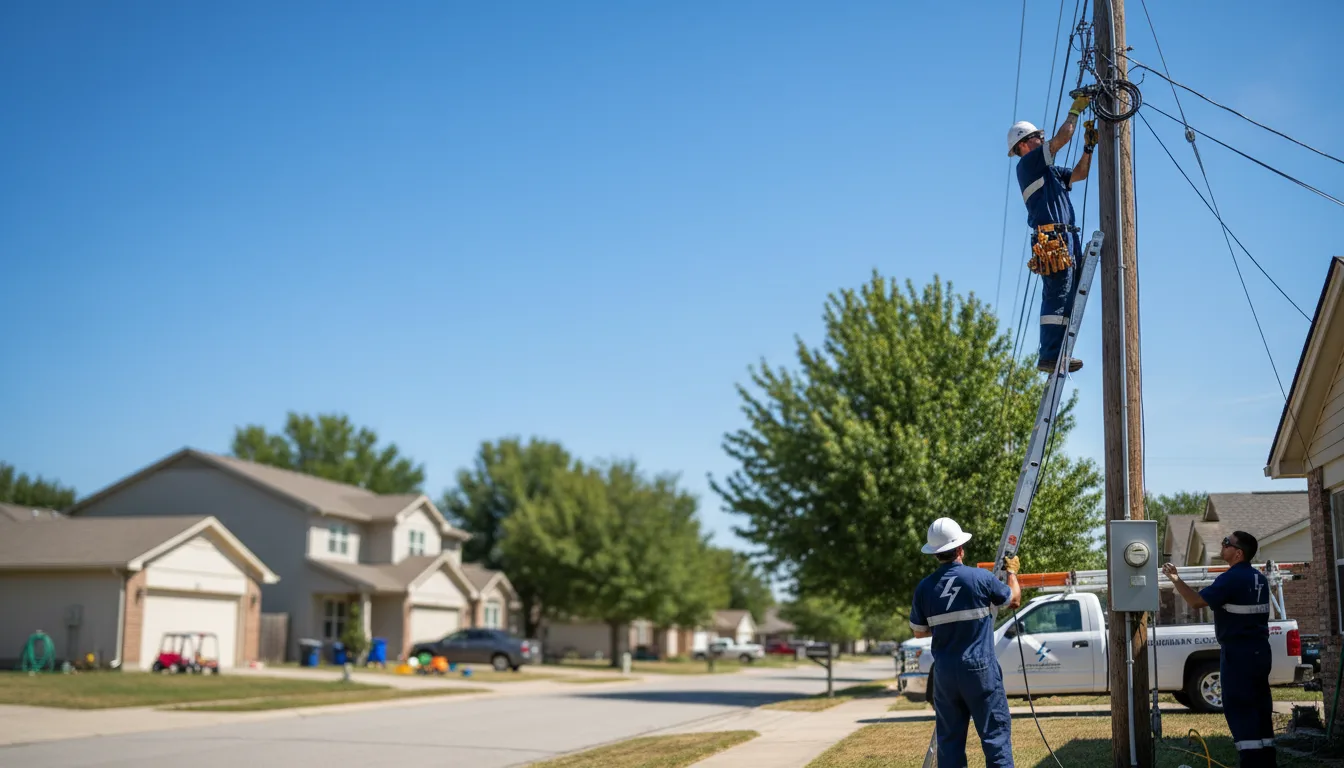 Residential electrician providing installation services in Mertens, TX